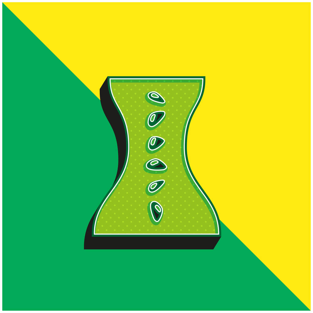 Cuerpo Spa Y Masaje Verde y amarillo moderno 3d vector icono logo - Vector, Imagen