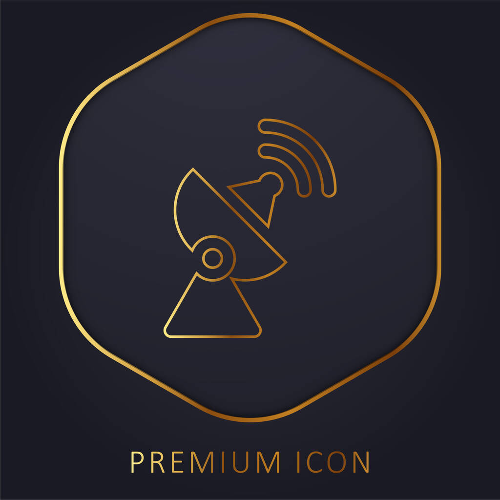 Antena línea dorada logotipo premium o icono - Vector, Imagen