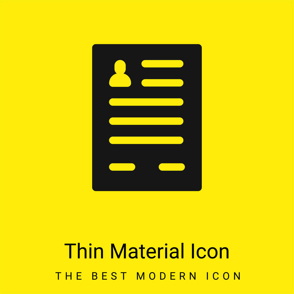Application Form minimal bright yellow material icon - Vector, Image