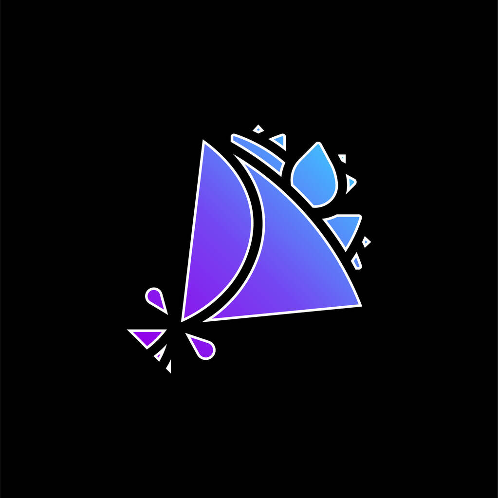 Bouquet icono de vector de gradiente azul - Vector, imagen