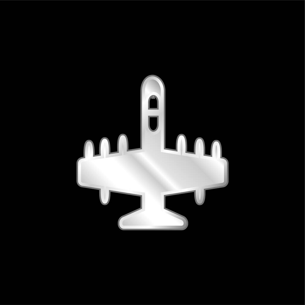 Большая серебряная металлическая икона Bombardier - Вектор,изображение