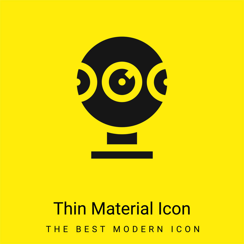 360 Camera icona minimale materiale giallo brillante - Vettoriali, immagini