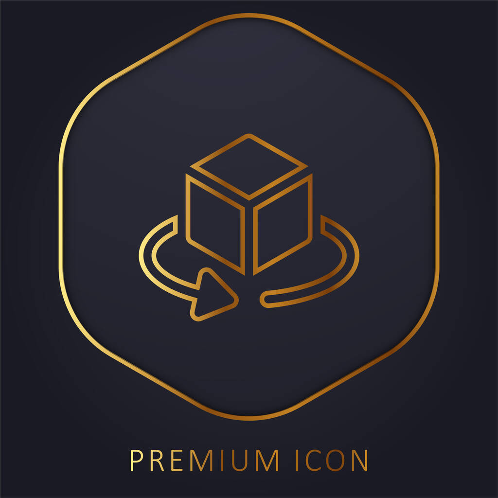 3d Görünüm Altın Hat premium logosu veya simgesi - Vektör, Görsel
