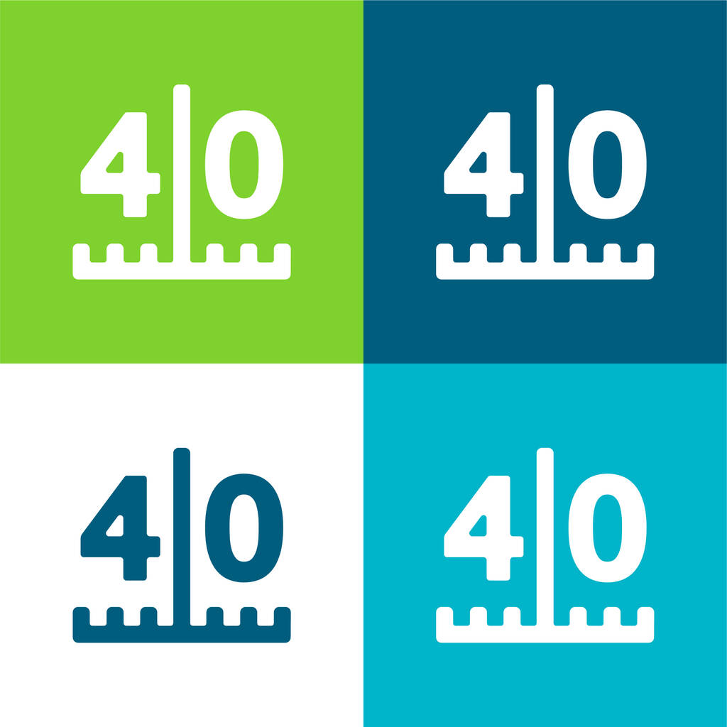 Estadounidense de Fútbol Partituras Números Plano de cuatro colores mínimo icono conjunto - Vector, imagen