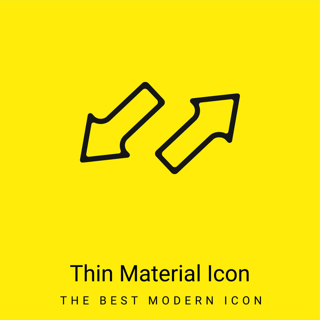 Arrows Couple Pointing Opposite Directions minimal bright yellow material icon - Vector, Image
