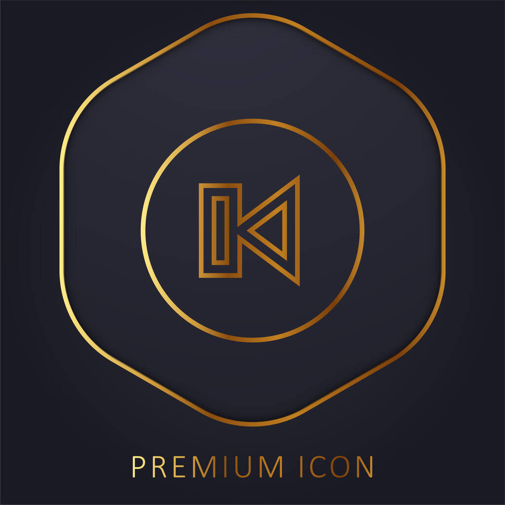 Назад логотип або значок преміум-класу золотої лінії
 - Вектор, зображення