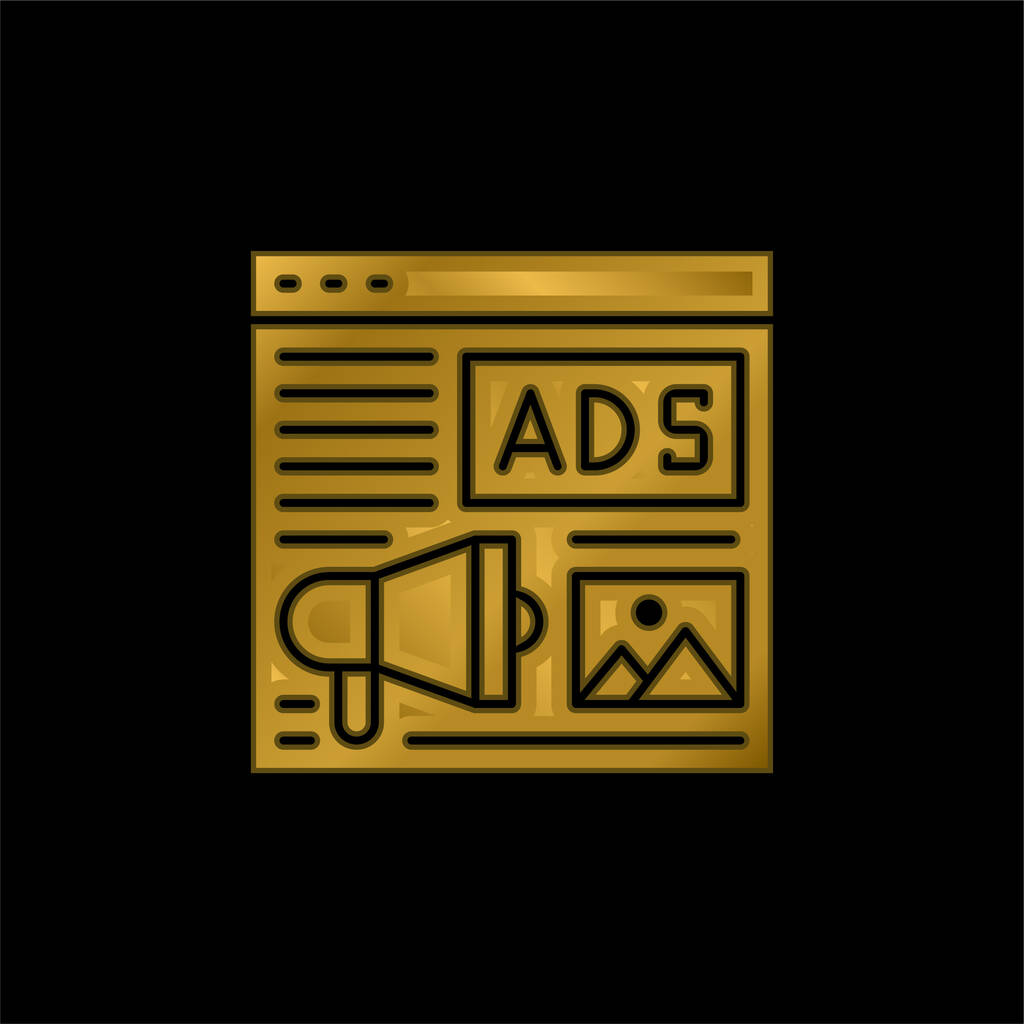 Werbung vergoldet metallisches Symbol oder Logo-Vektor - Vektor, Bild