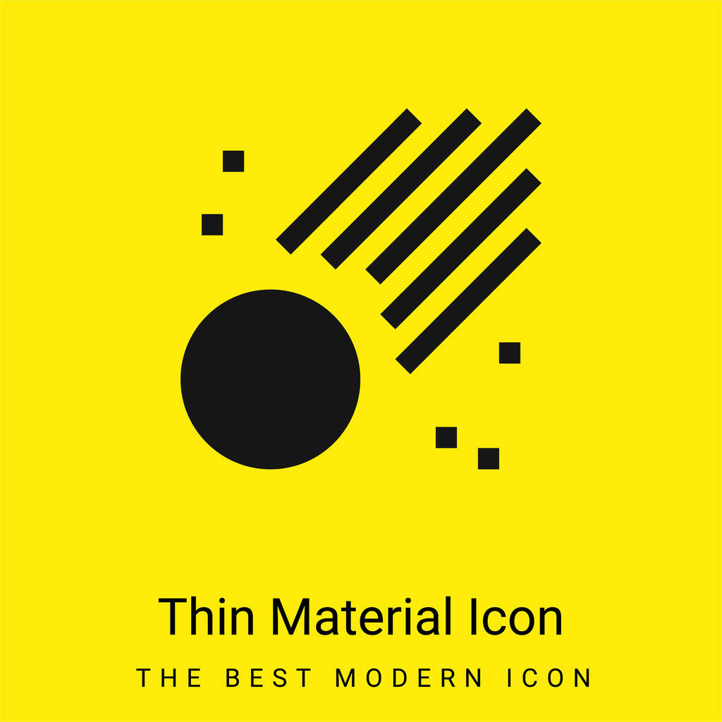 Asteroid minimal bright yellow material icon - Vector, Image