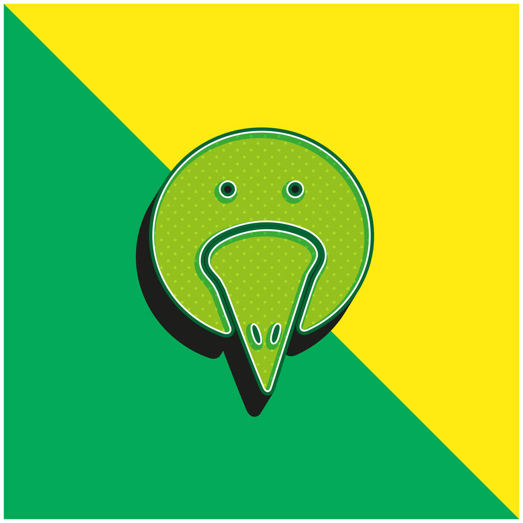 鳥の肖像緑と黄色の近代的な3Dベクトルのアイコンのロゴ - ベクター画像