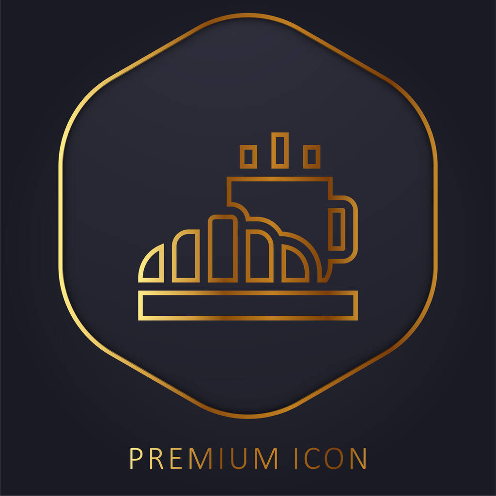 Reggeli arany vonal prémium logó vagy ikon - Vektor, kép