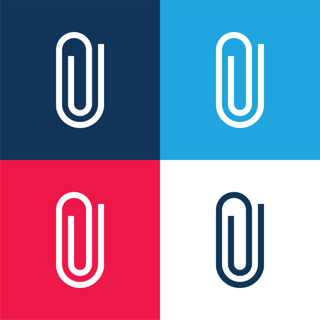 Accesorio azul y rojo conjunto de iconos mínimo de cuatro colores - Vector, imagen