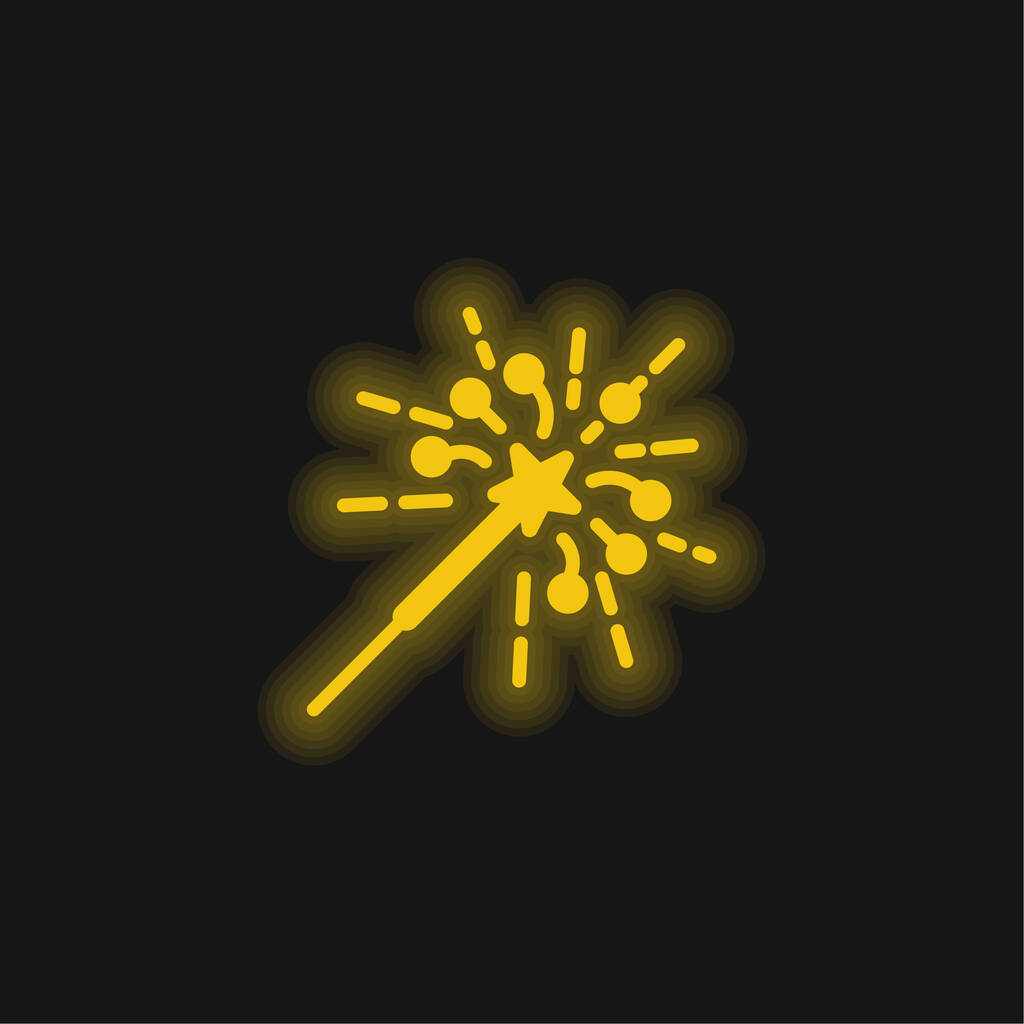 Bengalisches Licht gelb leuchtendes Neon-Symbol - Vektor, Bild