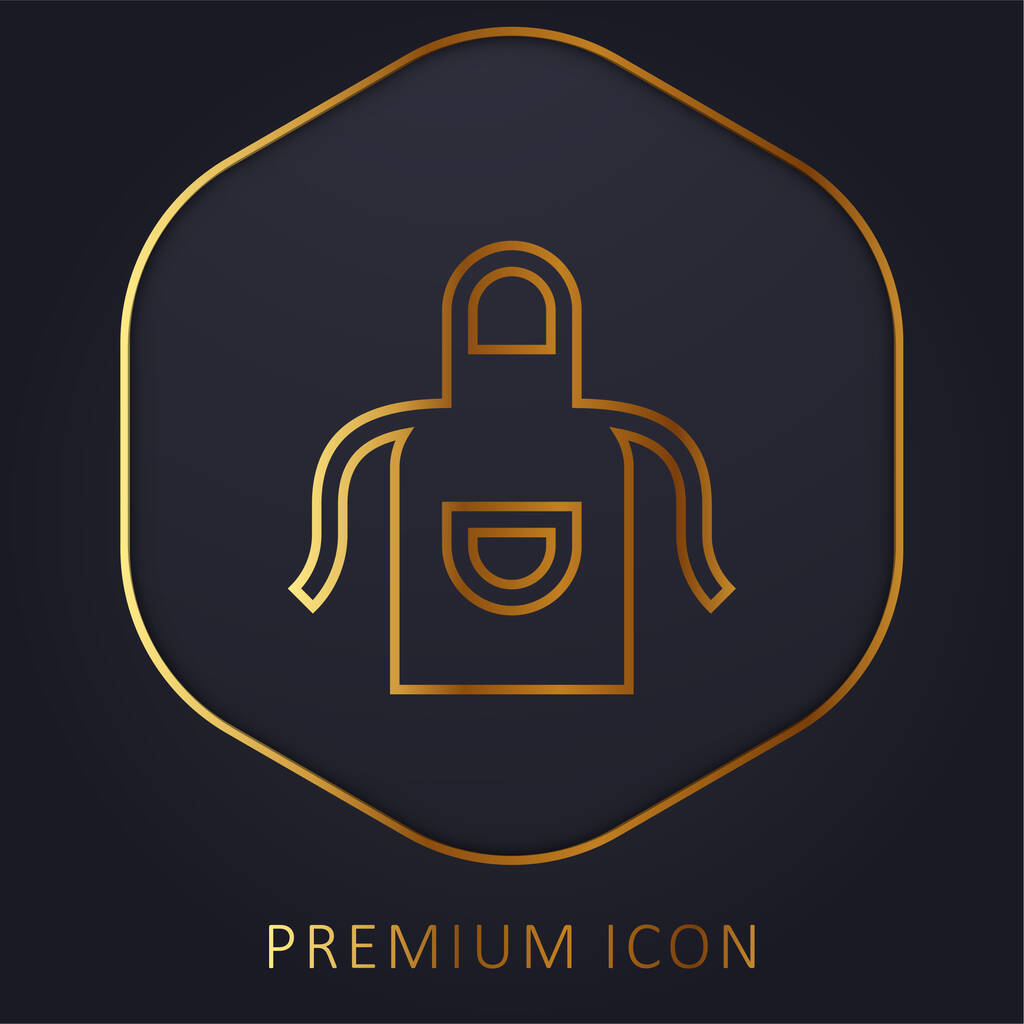 Apron golden line premium logo or icon - Vector, Image