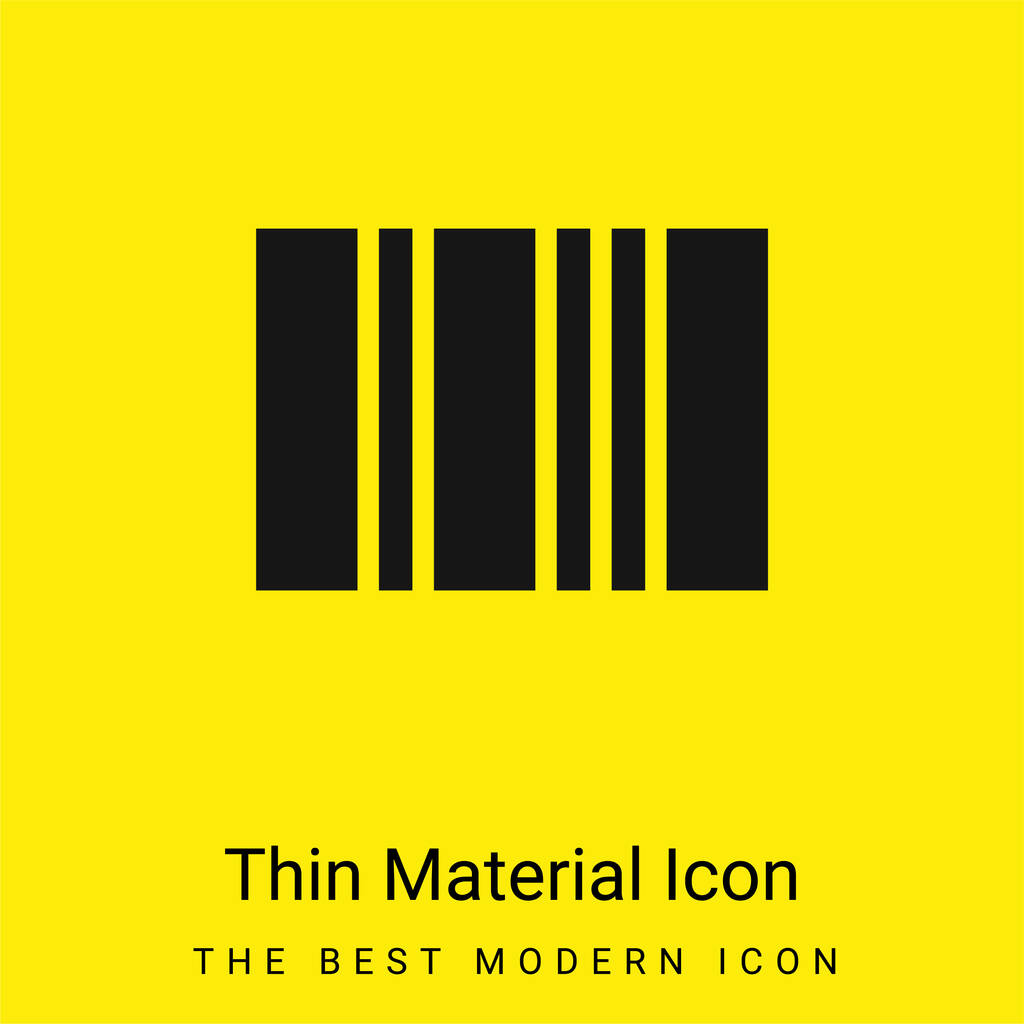 Código de barras mínimo icono de material amarillo brillante - Vector, Imagen