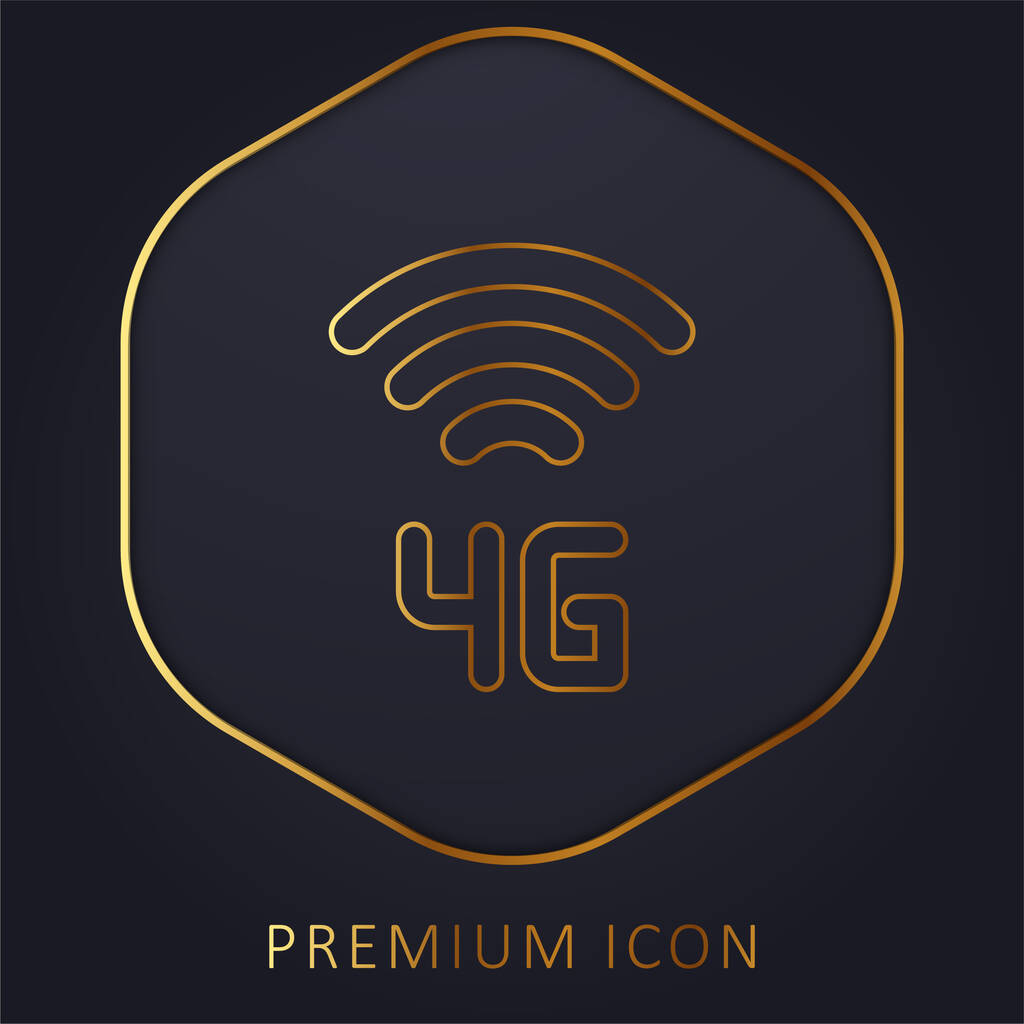 4 g arany vonal prémium logó vagy ikon - Vektor, kép