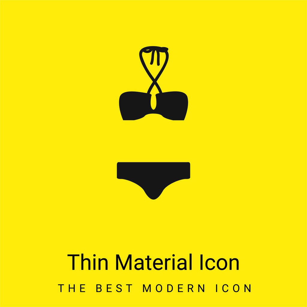 Bikini minimaliste jaune vif icône matérielle - Vecteur, image