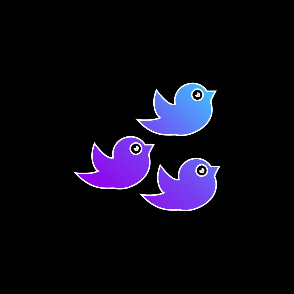 Birds Group blaues Gradienten-Vektor-Symbol - Vektor, Bild