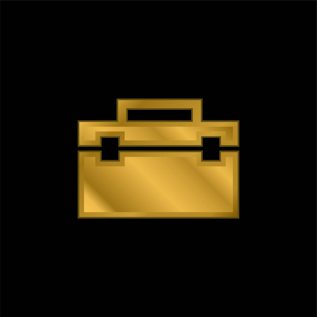 Portefeuille noir plaqué or icône métallique ou vecteur de logo - Vecteur, image