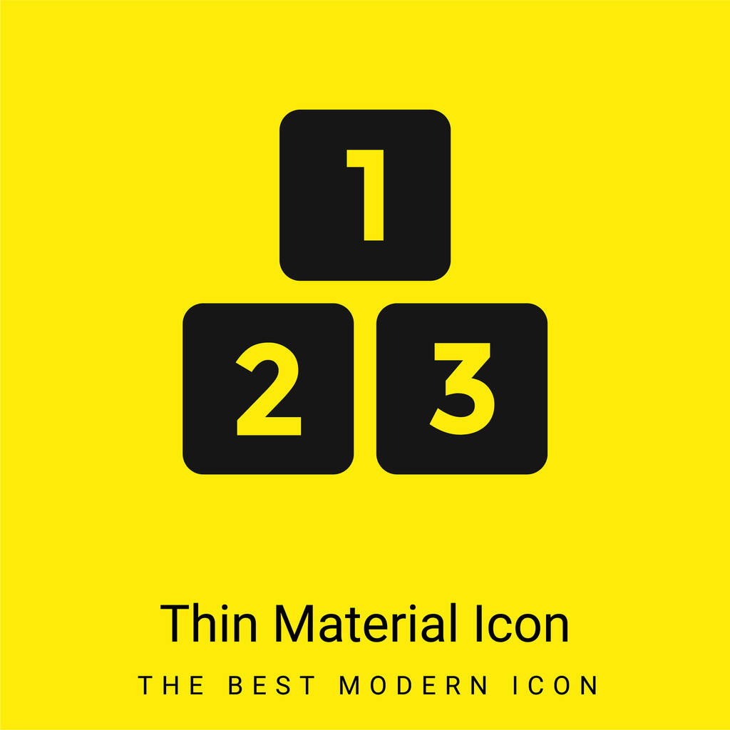 Blocks minimal bright yellow material icon - Vector, Image
