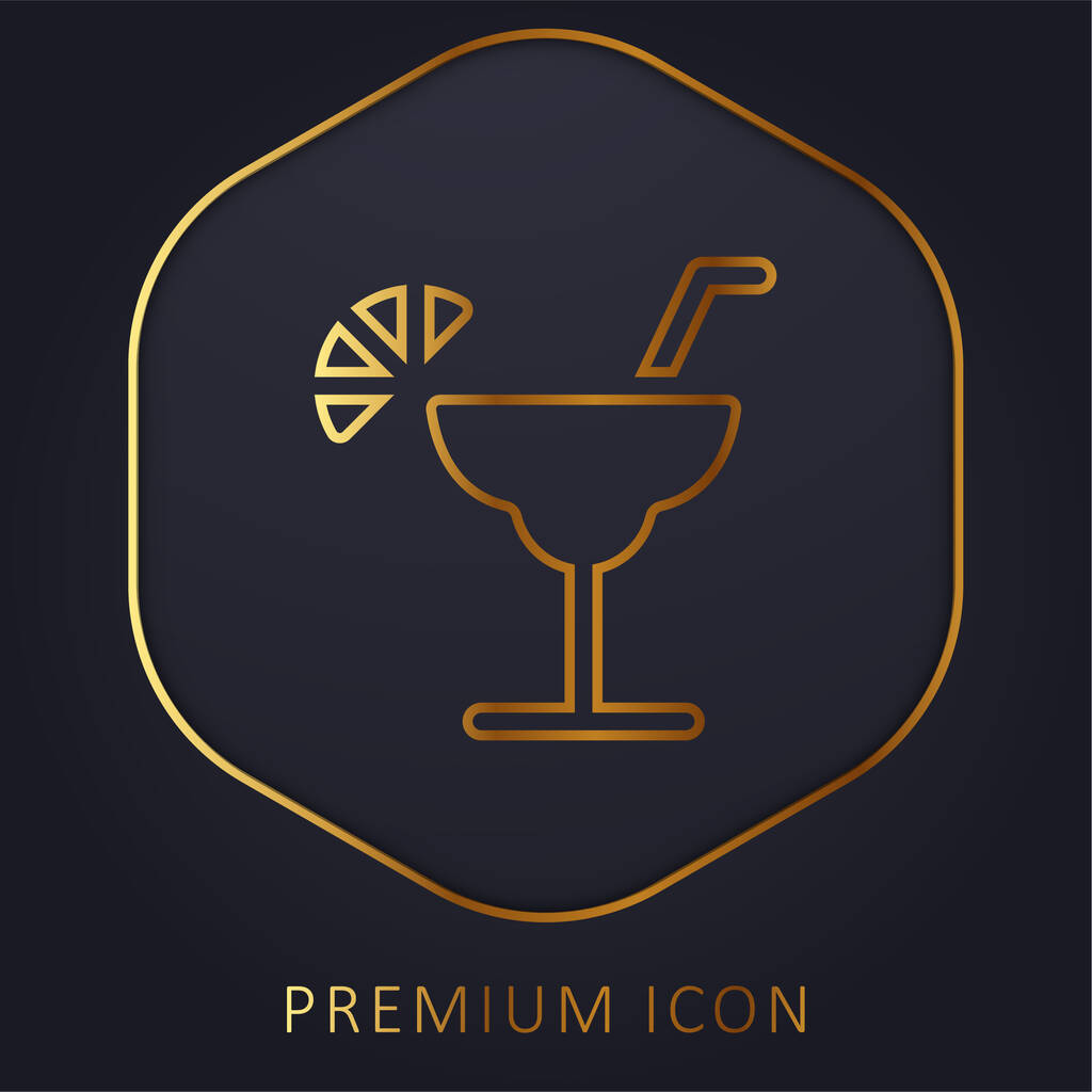 Alkol altın çizgisi prim logosu veya simgesi - Vektör, Görsel