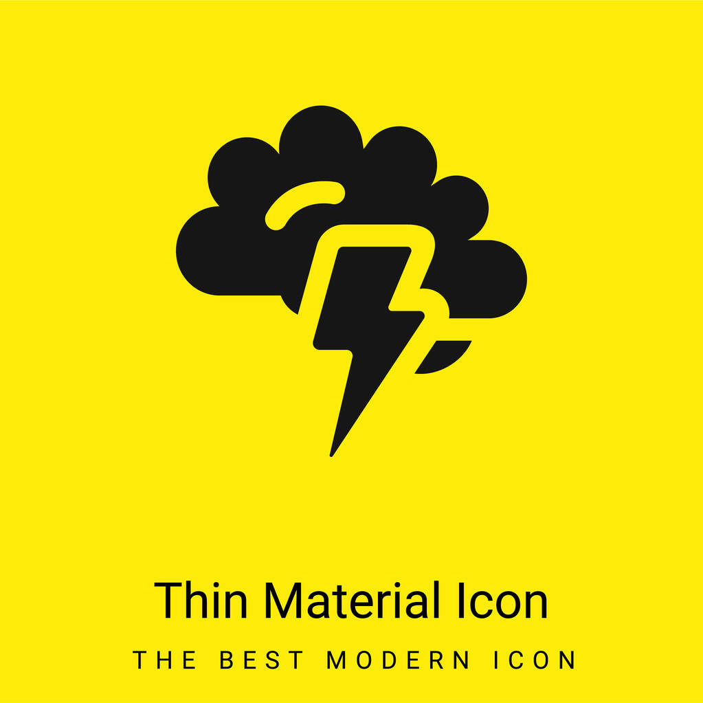 Brainstorming minimális fényes sárga anyag ikon - Vektor, kép