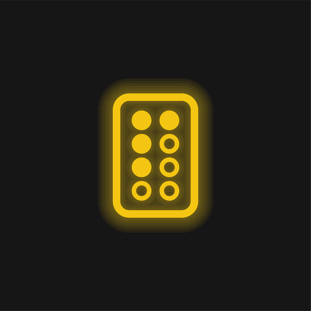 Antibiotic yellow glowing neon icon - Vector, Image
