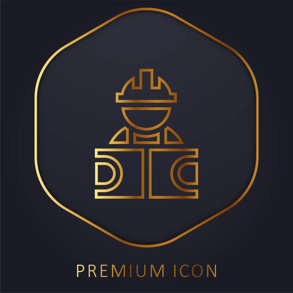 Arquitecto línea de oro logotipo premium o icono - Vector, imagen