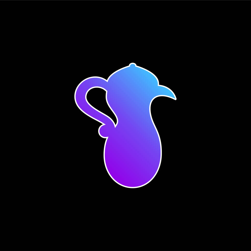 Tetera árabe azul gradiente vector icono - Vector, imagen