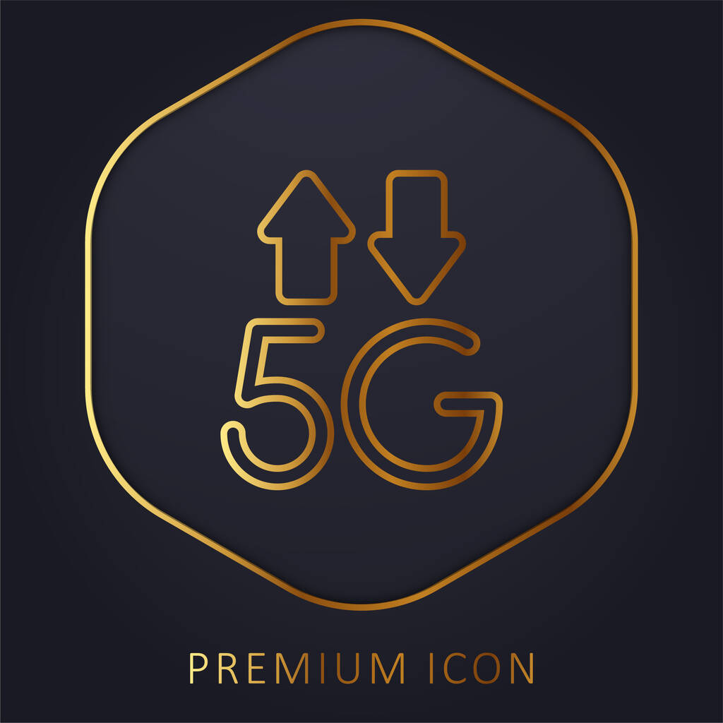 5g línea de oro logotipo premium o icono - Vector, Imagen