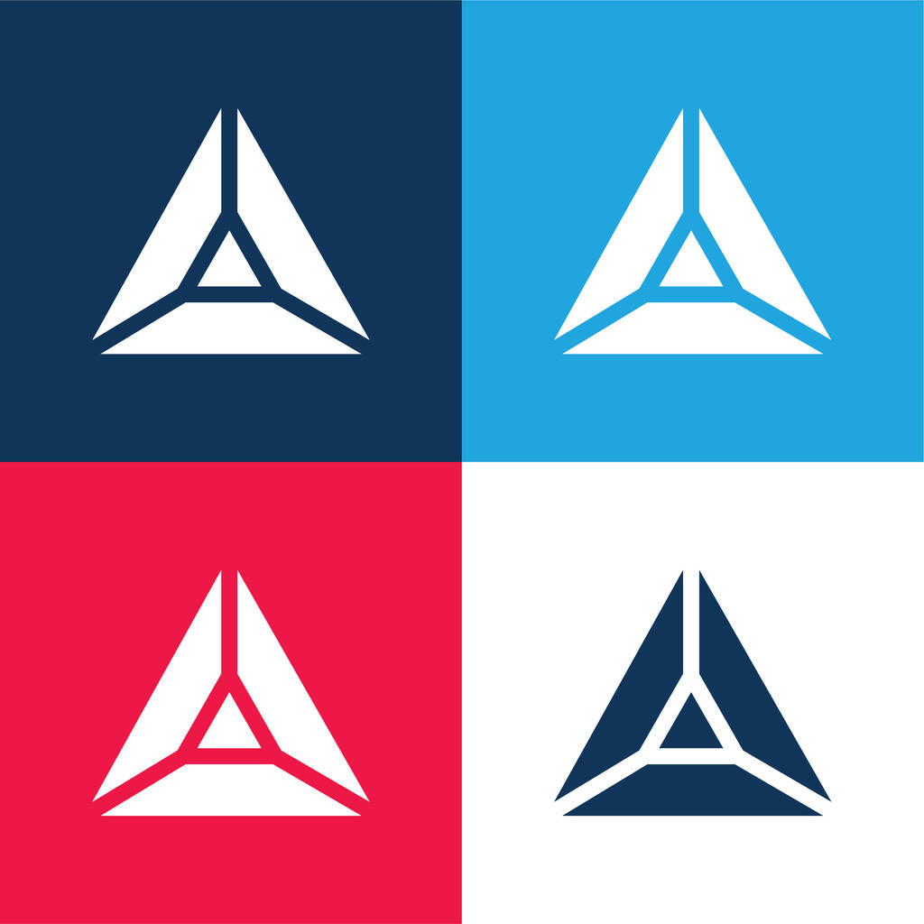Ametyst modrá a červená čtyři barvy minimální ikona nastavena - Vektor, obrázek