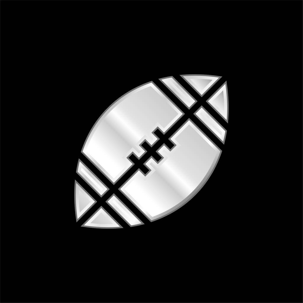 American Football silver plated metallic icon - Vector, Image
