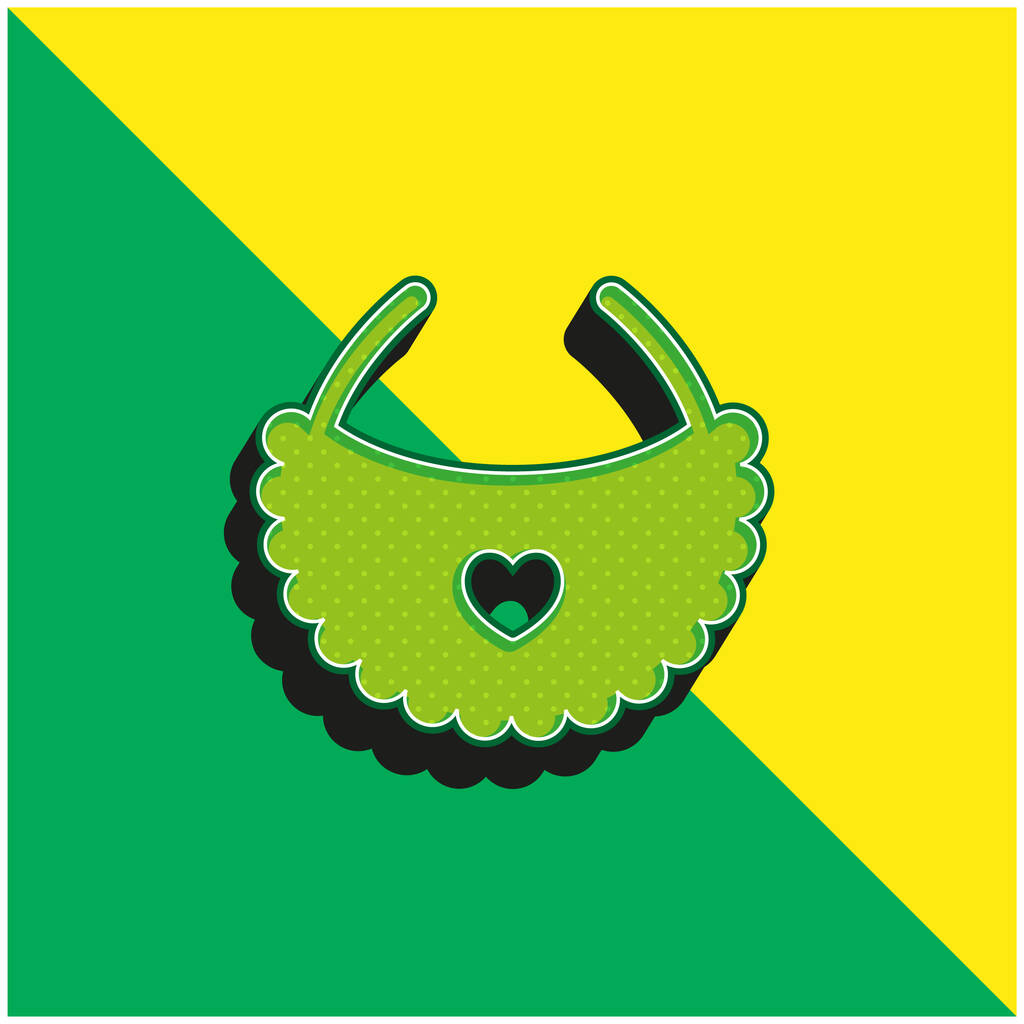Lätzchen Grünes und gelbes modernes 3D-Vektor-Symbol-Logo - Vektor, Bild