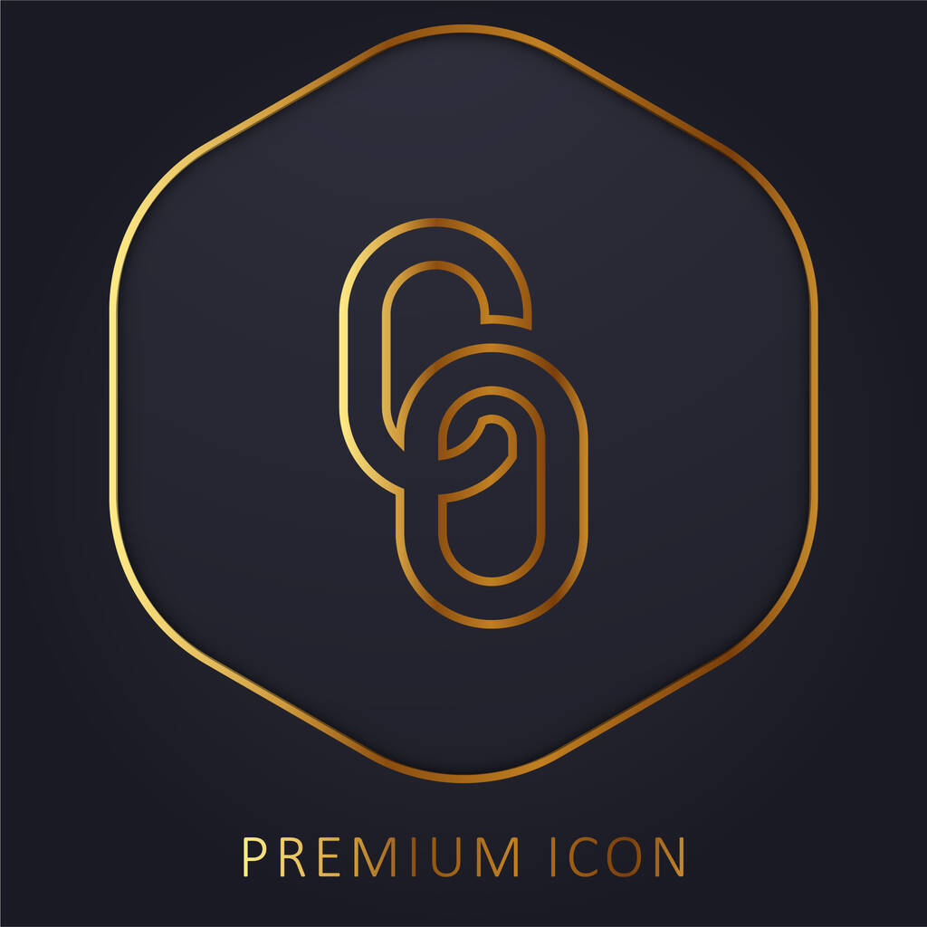 Big Chain złotej linii logo premium lub ikona - Wektor, obraz