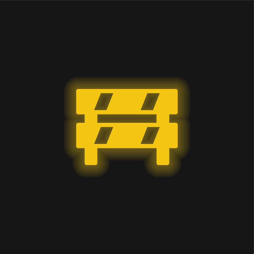 Barrera amarillo brillante icono de neón - Vector, imagen