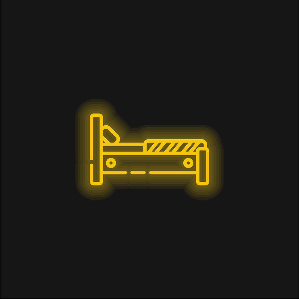 Постільна жовта сяюча неонова іконка
 - Вектор, зображення