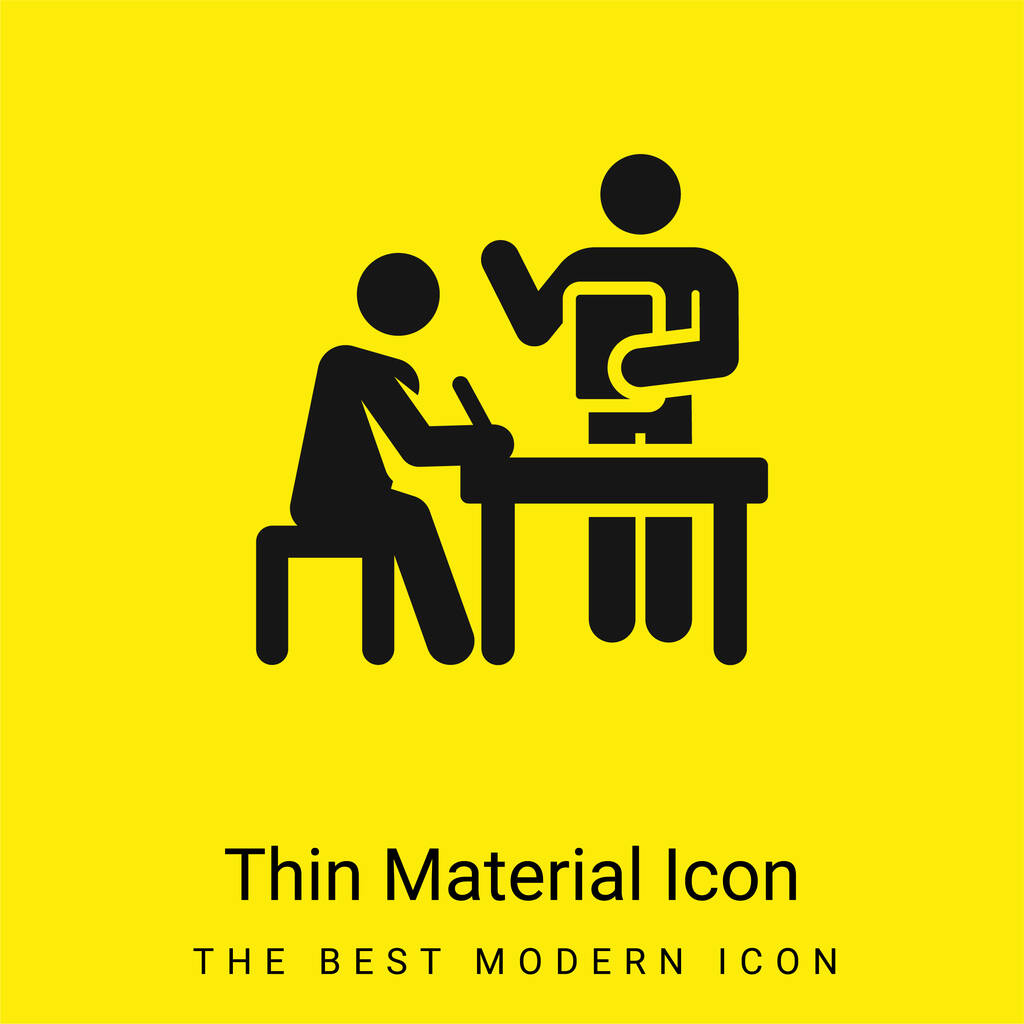 Brainstormen minimaal helder geel materiaal icoon - Vector, afbeelding