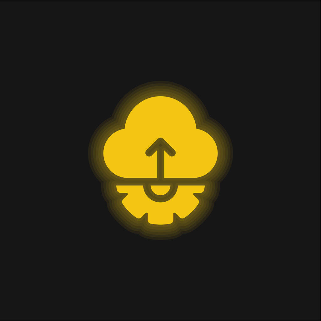 Api giallo brillante icona al neon - Vettoriali, immagini