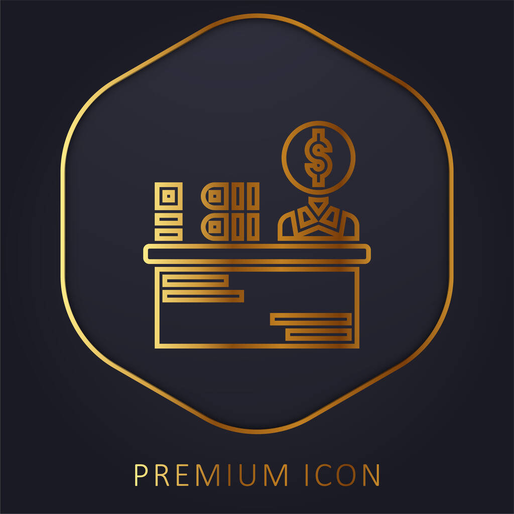 Book Keeper golden line premium logo or icon - Vector, Image