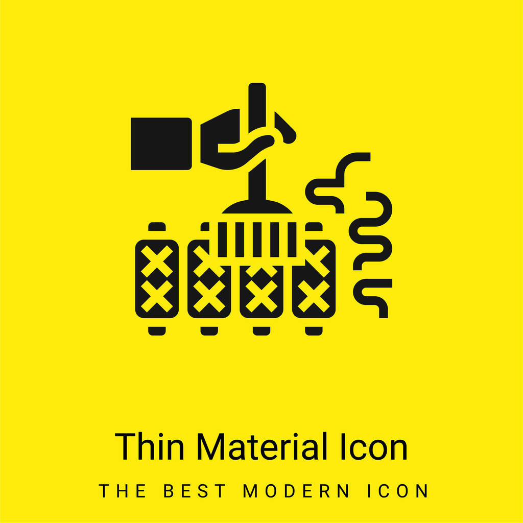 Brosse à badigeonner minimale icône de matériau jaune vif - Vecteur, image
