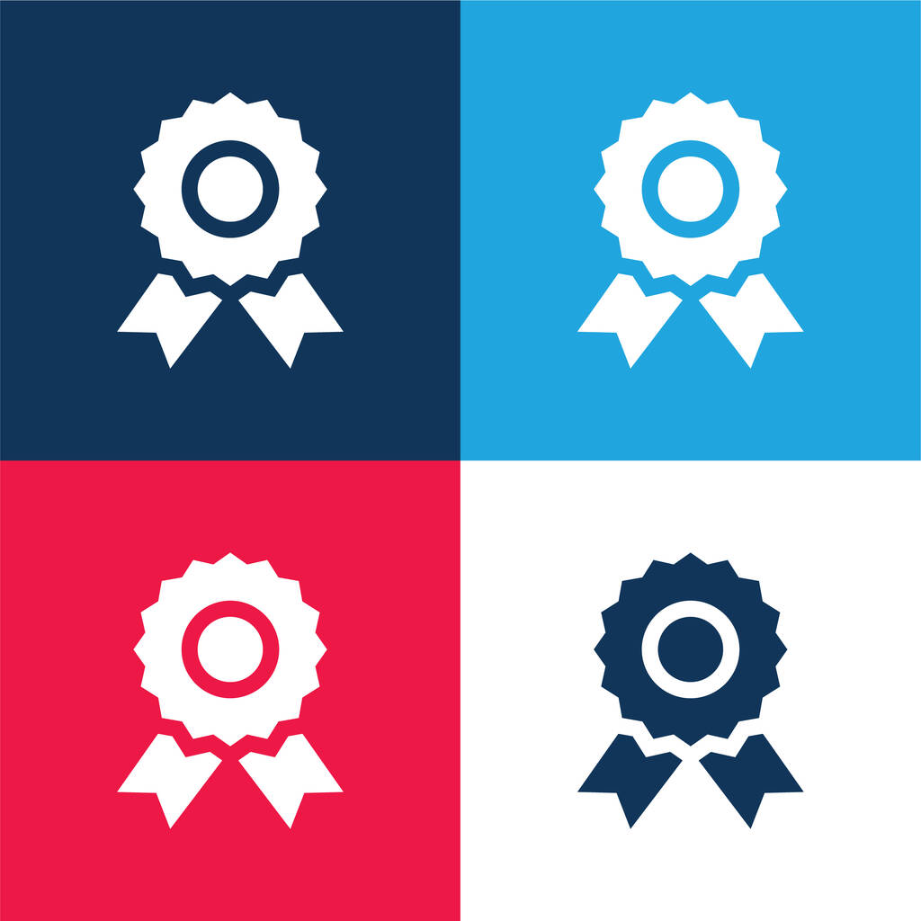 Jelvény kék és piros négy szín minimális ikon készlet - Vektor, kép