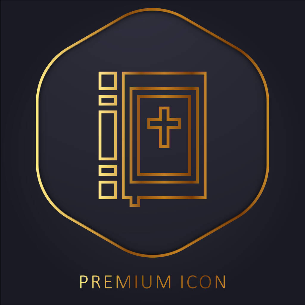 Библейский логотип или икона золотой линии - Вектор,изображение