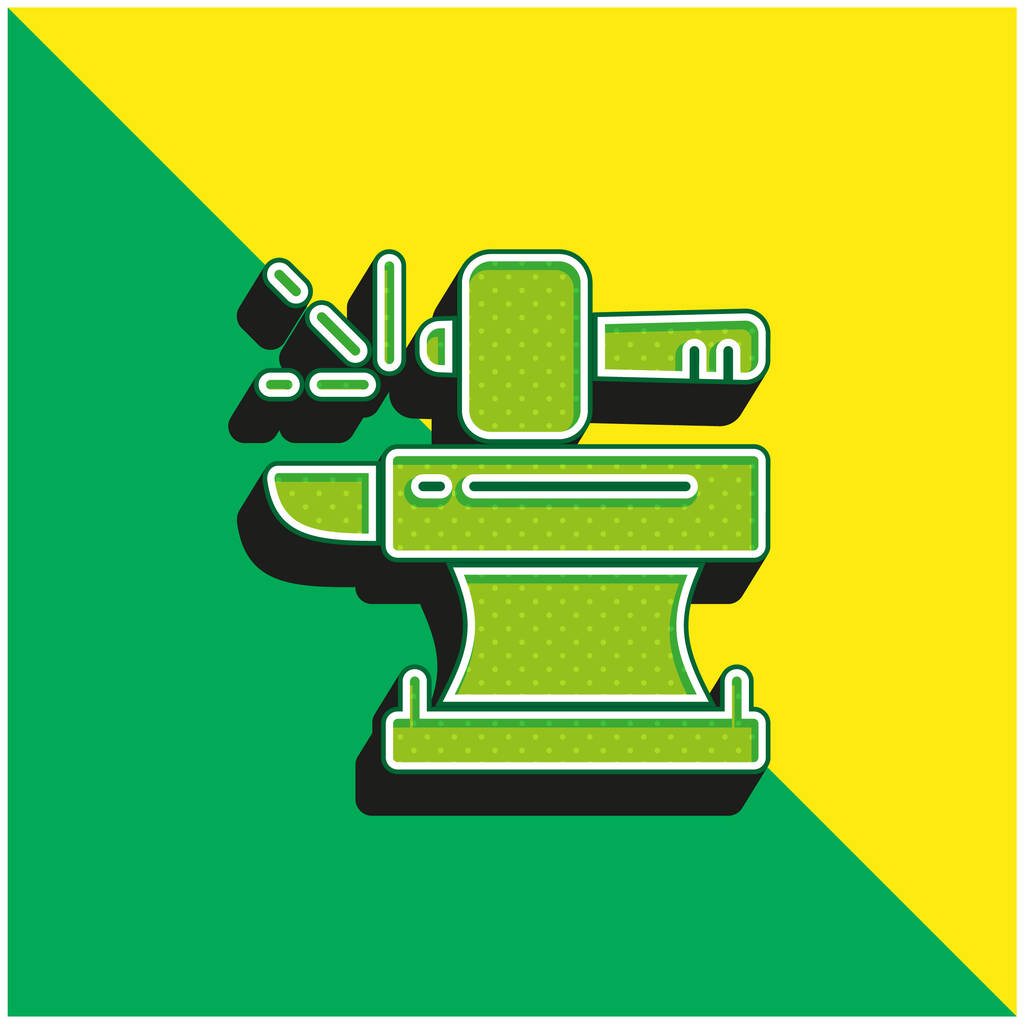 ブラックスミスグリーンと黄色の現代的な3Dベクトルアイコンのロゴ - ベクター画像