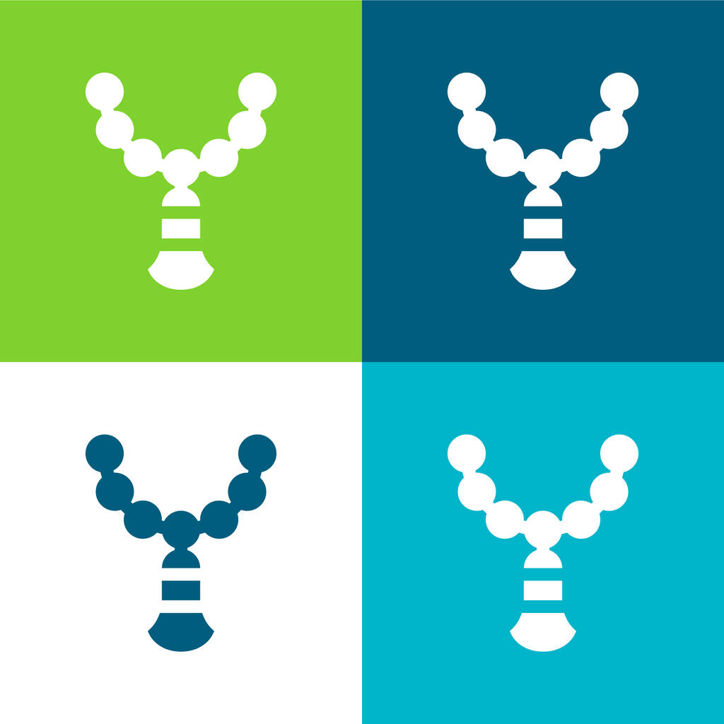 Perlen Flache vier Farben minimales Symbol-Set - Vektor, Bild