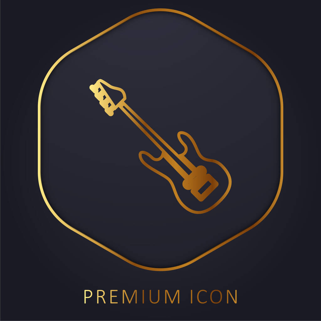 Bass Guitar Golden Line Premium Logo oder Symbol - Vektor, Bild