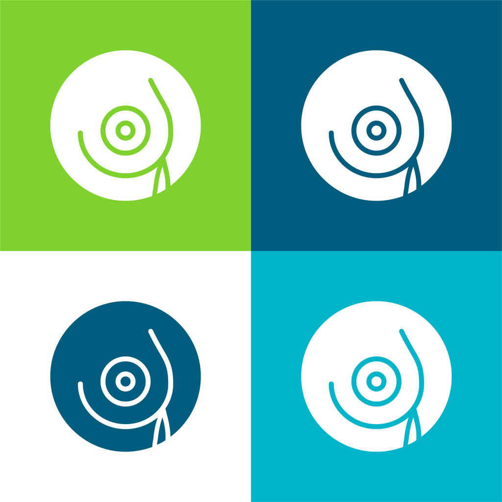 Breast Flat conjunto de iconos mínimo de cuatro colores - Vector, Imagen