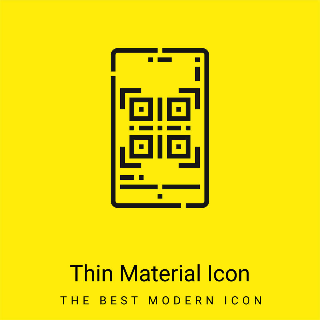 Barcode minimal leuchtend gelbes Material Symbol - Vektor, Bild