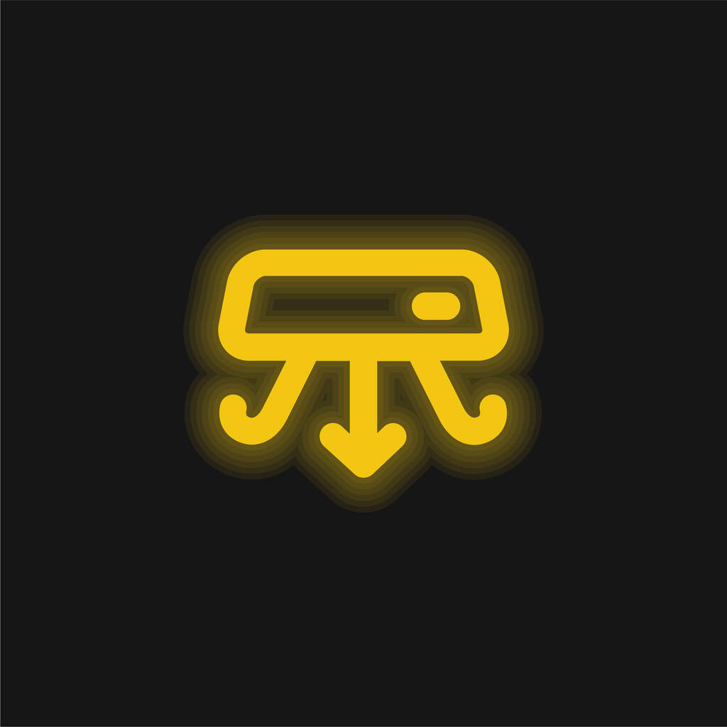 Aircondition yellow glowing neon icon - Vector, Image