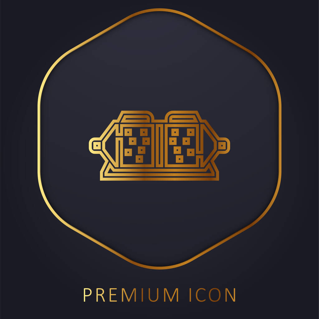 Plaque de frein ligne dorée logo premium ou icône - Vecteur, image