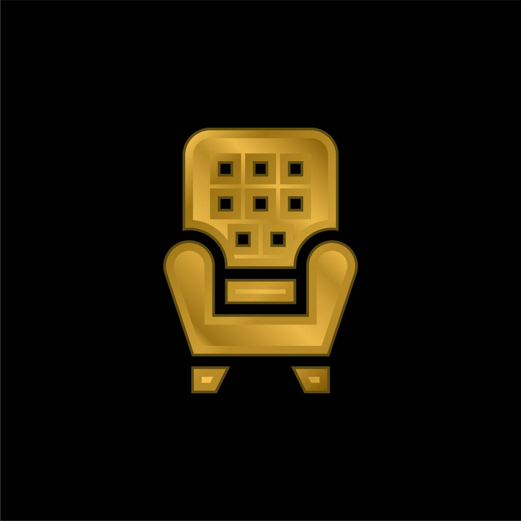 Poltrona oro placcato icona metallica o logo vettore - Vettoriali, immagini