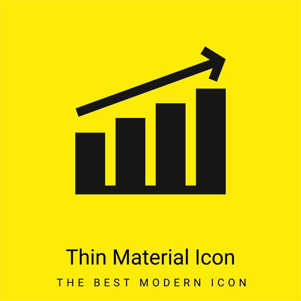 Grafico a barre icona minimale materiale giallo brillante - Vettoriali, immagini
